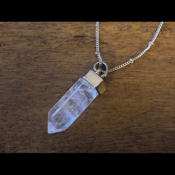 Authentic Clear Quartz Pendant with Dainty Chain - Picture 4 of 6
